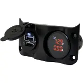 Talamex Switchpanel Add On With Double Usb&digital Voltmeter/ampmeter Wit