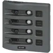 Blue Sea Systems Weatherdeck Panel Circuit Breaker 4 Position Switch Grijs