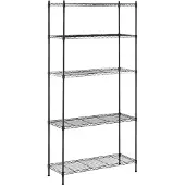 Royal Catering Opbergrek metaal - 35 x 90 x 180 cm - 150 kg - zwart