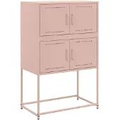 vidaXL Dressoir 68,5x38,5x107 cm staal roze
