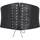 Jawbreaker - Rockabilly Riem - Faux Leather Belt - voor Vrouwen - zwart - Maat Standard