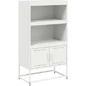 vidaXL Hoge kast 68,5x38,5x123,5 cm staal wit