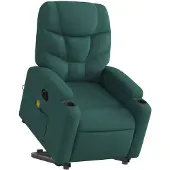 vidaXL Sta-op-massagestoel elektrisch verstelbaar stof donkergroen