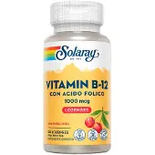 Solaray Vitamine B-12 + Foliumzuur 1000mcgr 90 Eenheden