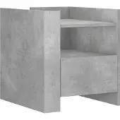 vidaXL Nachtkastje 45x50x50 cm bewerkt hout betongrijs