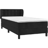 vidaXL Boxspring met matras fluweel zwart 80x200 cm