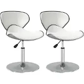 vidaXL Eetkamerstoelen 2 st kunstleer wit