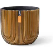 Capi Europe Pot bol Groove 18x16 zwart goud bloempot