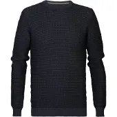 Petrol Industries - Heren Gebreide Trui Gustavos - Blauw - Maat XXXL