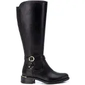Carmela Dames Leren laarzen 162020 zwart (40), Leer, 3 tot 5 cm, Ritssluiting, Casual 16202001-NEGRO