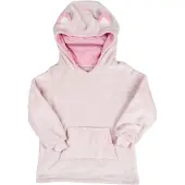 Home Deco Kids Kinder fleece hoodie - roze met katten oortjes