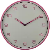 Karlsson Wandklok Lined Numbers - Roze - Ø40cm - Wandklok Scandinavisch