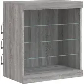 vidaXL Dressoir met LED-verlichting, grijs Sonoma, 60,5 x 37 x 67 cm