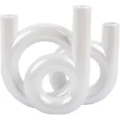 Present Time kandelaar rings medium metallic white