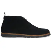 Manfield Zwarte suède veterboots | Maat 42