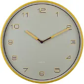 Karlsson Wandklok Lined Numbers - Geel - Ø40cm - Wandklok Scandinavisch