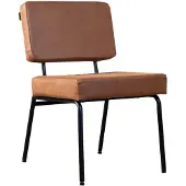 Livin24 Industriële eetkamerstoel Espen cognac eco-leer