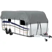 vidaXL Dakzeil voor caravan, grijs, 700x300 cm, vliesmateriaal