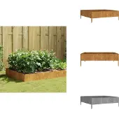 vidaXL Plantenbak verhoogd 100x100x33,5 cm cortenstaal