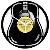 Bennies Fifties Vinyl Klok Akoestische Gitaar - Gemaakt Van Een Gerecyclede Plaat