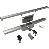 Easy drain Easydrain Compact 50 tegel 50 douchegoot 100 x 6 cm enkel RVS