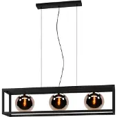 Eglo 390091 Cordoba Hanglamp Staal Zwart/Gestoomd Glas - 3 x E27