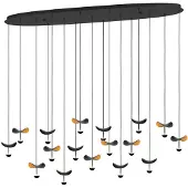 Stars of Light Zwarte hanglamp Dracera met goud