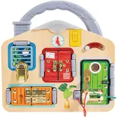 Hape Slot & Sleutel Speelbord - Busy Board met sloten, deuren en geheime doorgangen voor kinderen 3-6 jaar