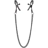 Dream Toys Blaze Deluxe - tepelklemmen met ketting - metaal - zwart
