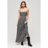 Superdry Sheered Back Lange Jurk Zonder Mouwen