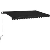 vidaXL Automatische uitrolbare zonnescherm, 450x350 cm, antraciet