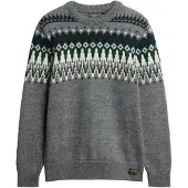 Superdry Trui grijs / donkergroen / zwart / wit