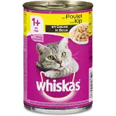 Whiskas 5 stuks! Kattenvoer Blik Saus met Kip 400 g