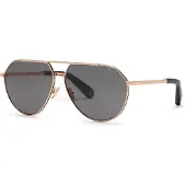 Philipp Plein Zonnebril SPP007V 64/12/145 Glanzend roségoud met semi-glanzende zwarte delen Metaal MAN SPP007V