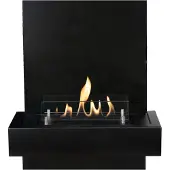 Xaralyn Bio-ethanol wandhaard - Quero BM - zwart metaal - 2 KW verwarming - wandombouw inclusief inbouwhaard - sfeerhaard