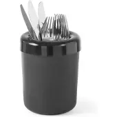 Hendi Tafelafvalbak of bestekhouder – zwart – melamine – Ø130x(H)160 mm