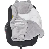 Vertbaudet Babyreisdeken met capuchon van microvezel, fleece voering grijs