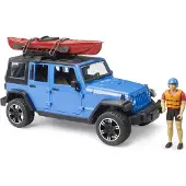 Jeep Bruder Wrangler Rubicon met Kayak and kayaker 1:16