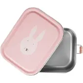 Trixie Brooddoos groot - Mrs. Rabbit - RSV Lunchbox voor kinderen - Makkelijk te openen Broodtrommel - 2 vakken - Groen