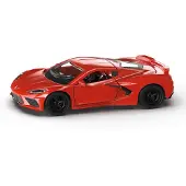 Siku 2359, Chevrolet Corvette Stingray, speelgoedauto, 1:50, metaal/plastic, rood, motokap en deuren kunnen open, verwisselbare wielen
