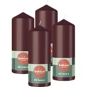 Bolsius - Gladde Stompkaarsen - 15cm - 4 stuks - Bordeaux Rood