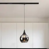 LumenXL 1-fase rail hanglamp met smoke glas en spiegeleffect - Nya