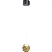 Highlight Hanglamp Melina Zwart Met Amber Glas Enkel