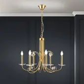 Orion Kroonluchter kristal Ariane, dimbaar, messing / goud, Woon-/ Eetkamer, metaal, kroonluchter