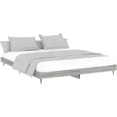 vidaXL Bedframe bewerkt hout grijs sonoma eikenkleurig 120x200 cm