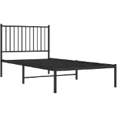 vidaXL Bedframe met hoofdeinde, zwart metaal, 90x190 cm