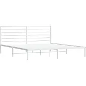 vidaXL Bedframe met hoofdeinde, metaal, wit, 193x203 cm