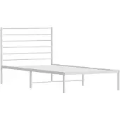 vidaXL Bedframe met hoofdbord metaal wit 90x200 cm