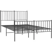 vidaXL Bedframe met hoofdeinde en voeteneinde, zwart metaal, 120x190 cm