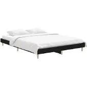 vidaXL Bedframe, zwart, 140x190 cm, houtvezel